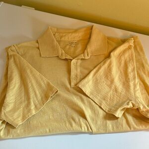 Vince Yellow Cotton Short-Sleeve Collared Shirt Size M